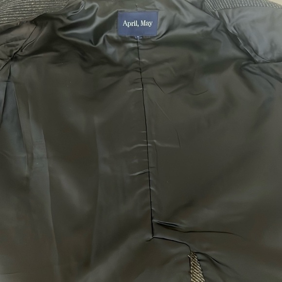 April May Sz S Gray Brown Wool Zip Button Jacket - Picture 6 of 8